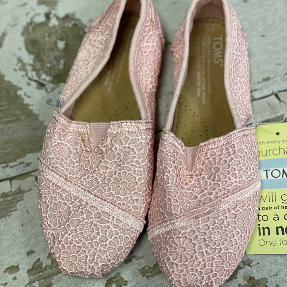 Toms Youth 2 Pink Lace